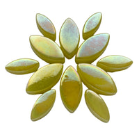 Mosaiksteinen Elipsenform Perle Glas Gelb