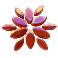 Mosaiksteinen Elipsenform Perle Glas Orange-Rot