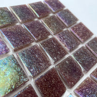 Iridescent Glass Mosaic 20mm Mangosteen