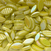 Mosaiksteinen Elipsenform Perle Glas Gelb