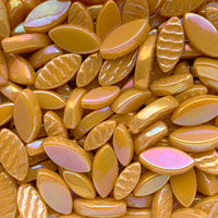 Mosaiksteinen Elipsenform Perle Glas Bernstein