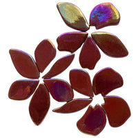 Verre Mosaique - glass mosaic -Glasmosaik-glasmozaïek-Bloemblaadjes Glas Parelmoer Bordeaux - mosaicshop