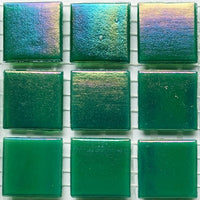 Verre Mosaique - glass mosaic -Glasmosaik-glasmozaïek-Glasmozaiek Iriserend 20mm Jadegroen - mosaicshop