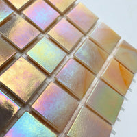 Verre Mosaique - glass mosaic -Glasmosaik-glasmozaïek-Glasmozaiek Iriserend 20mm Koraal - mosaicshop