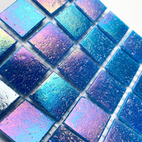Verre Mosaique - glass mosaic -Glasmosaik-glasmozaïek-Glasmozaiek Iriserend 20mm Waterig - mosaicshop