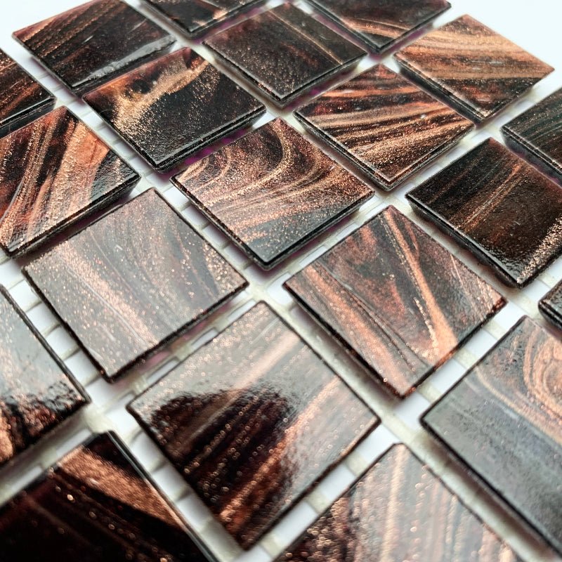 Verre Mosaique - glass mosaic -Glasmosaik-glasmozaïek-Glasmozaiek met Goud Dooradert 20mm Fluweel - mosaicshop