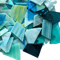 Verre Mosaique - glass mosaic -Glasmosaik-glasmozaïek-Glasscherven Glasscherven Zeeblauwmix - mosaicshop