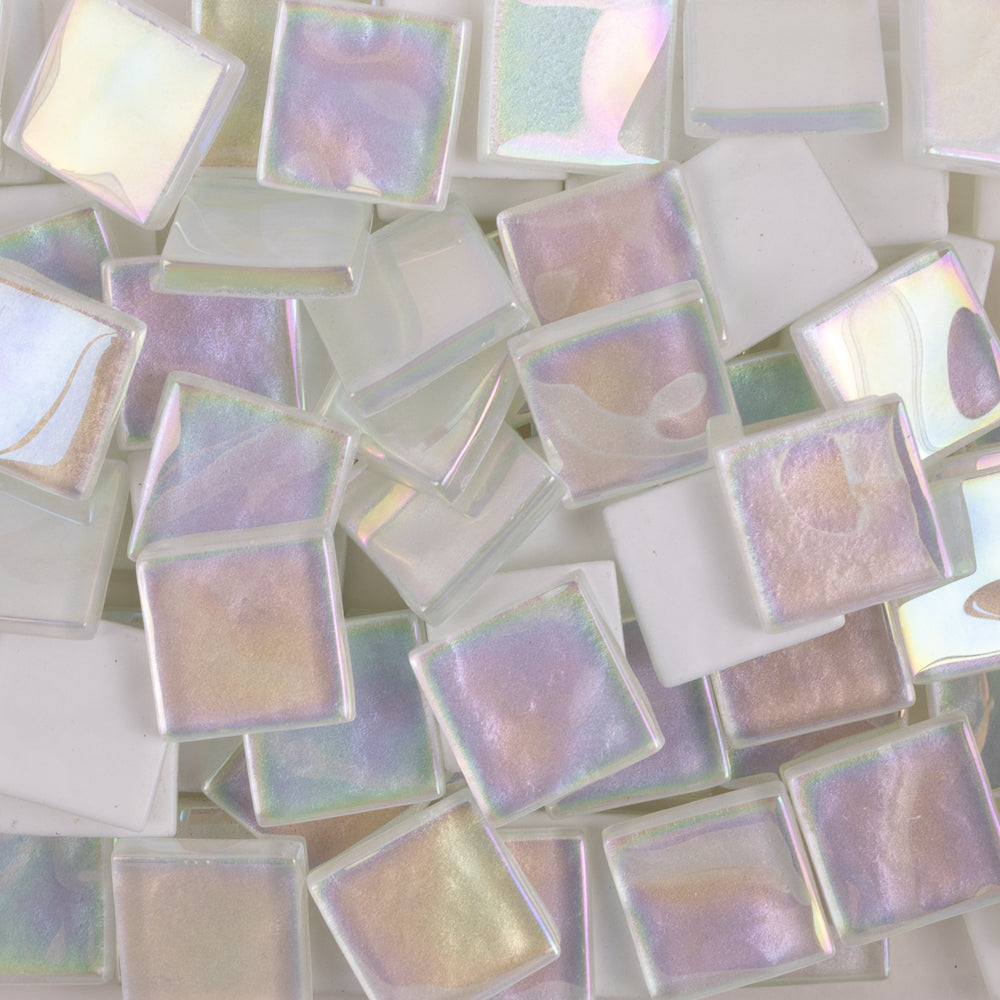 Kristall Wavy Irisierend 20mm Weiß