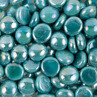 Glass Nuggets 16-20mm Opal Cyan