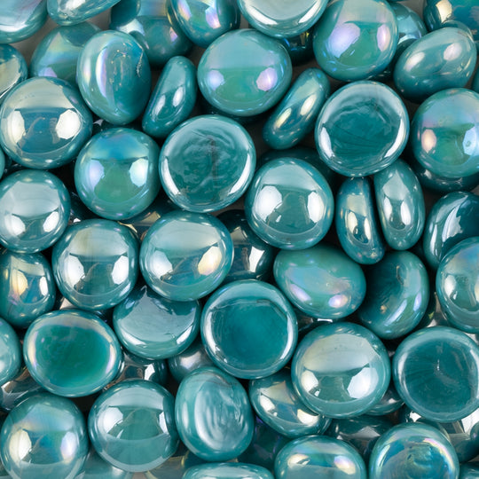 Glass Nuggets 16-20mm Opal Cyan