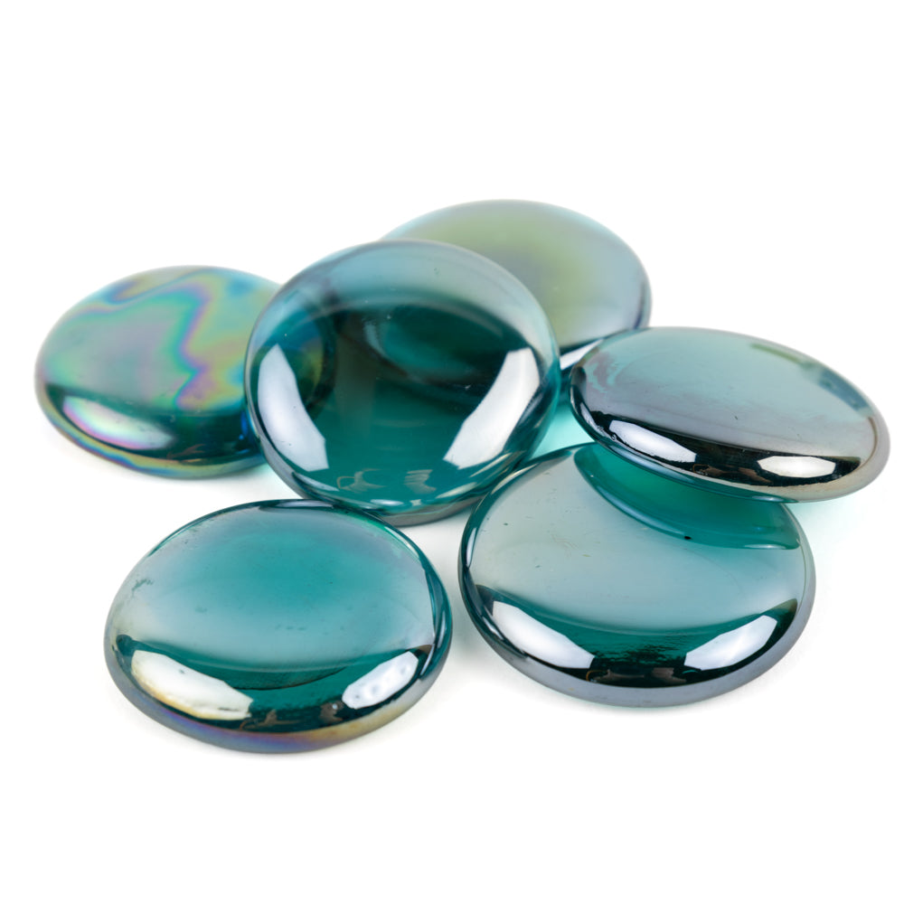 Glasdruppels XL 30-36mm Diamantcyaan