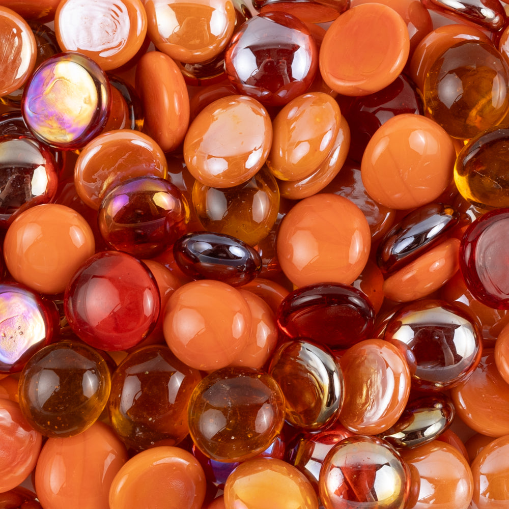 Glass Nuggets 16-20mm  Orange Mix