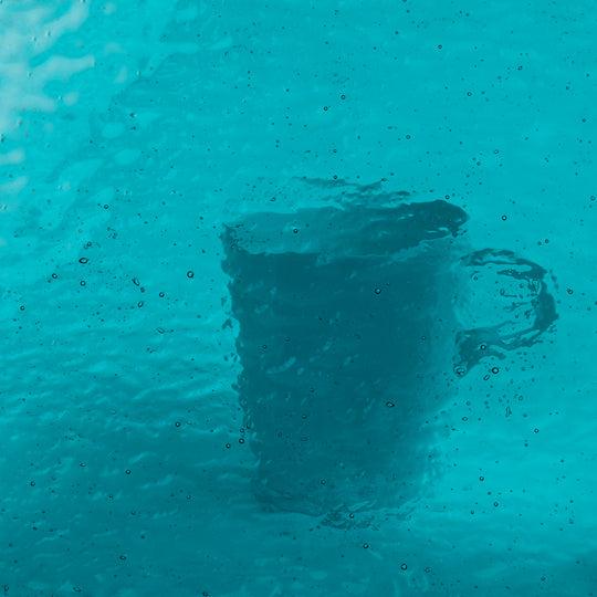 Glass Plate Dark Turquoise Hammered