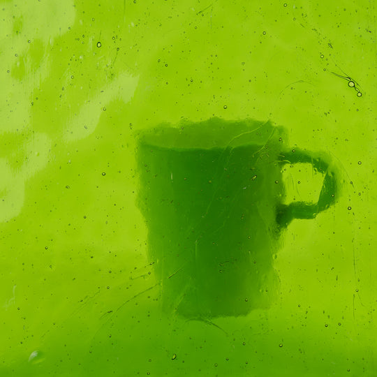 Glasplatte Neonlimette Struktur