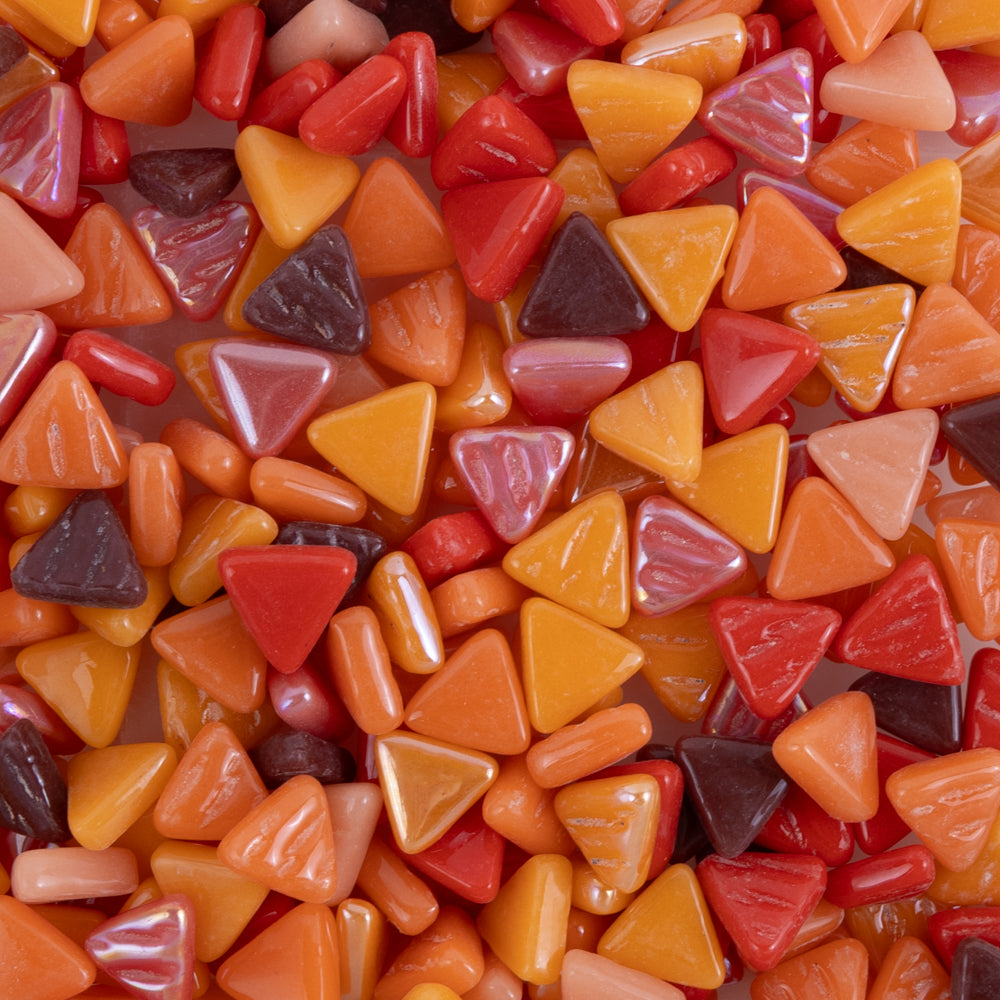 Mini Glass Mosaic Triangle Fire Mix