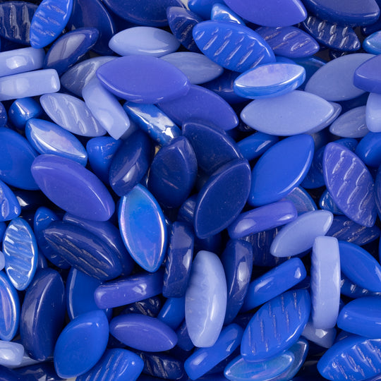 Ottoman Bloemblaadjes Blauw Mix