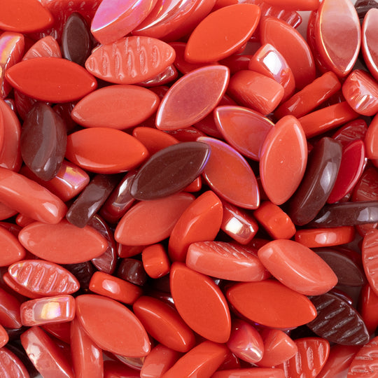 Mosaiksteinen Elipsenform Glas  Rot Mix