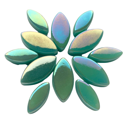 Mosaiksteinen Elipsenform Perle Glas  Hell Cyan