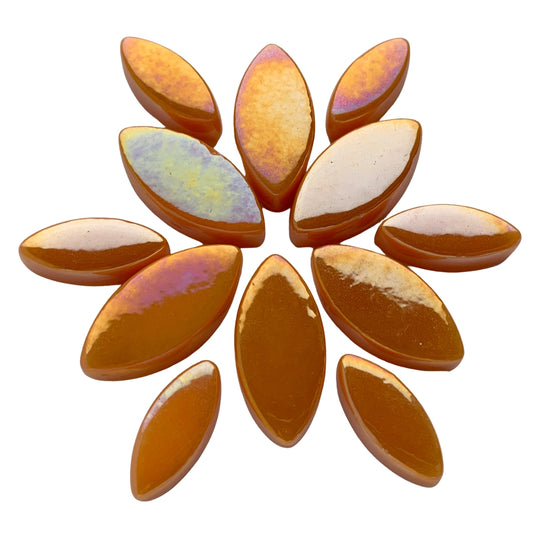 Mosaiksteinen Elipsenform Perle Glas  Orange