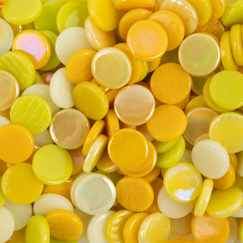 Glas-Pastillen 18mm Gelbmix