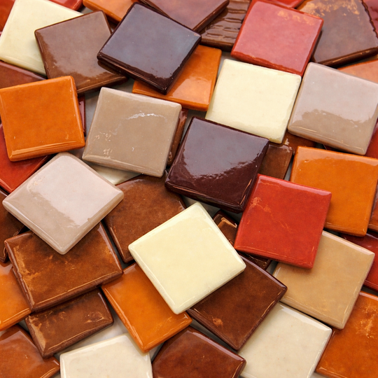 Pâte de Verre 25mm Bruin Beige Mix