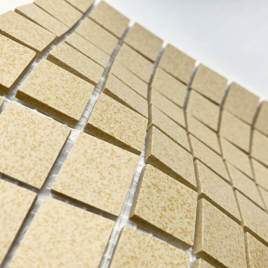 Winckelmans Jaune 202 Mouchetés – matte Mosaikfliesen im Format 20x20 mm auf Netz