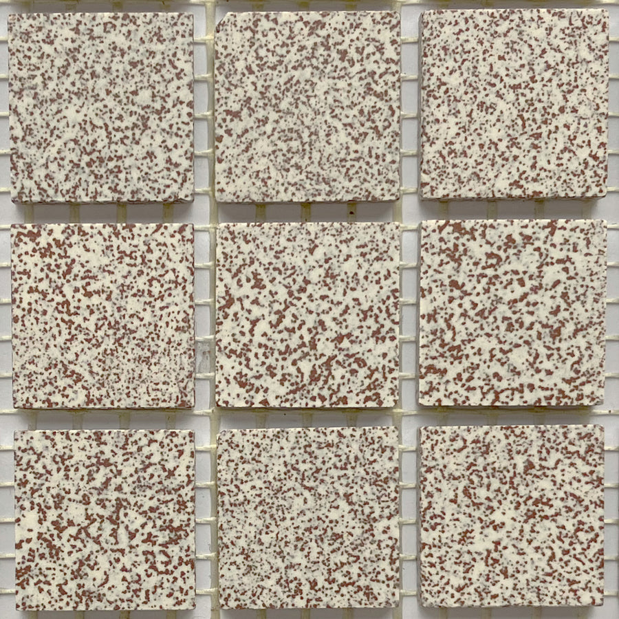Winckelmans Rouge 210 Mouchetés – matte mozaïektegels van 20x20 mm op gaas