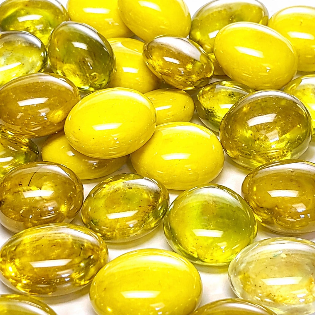 Glasdruppels  16-20mm Geel Mix