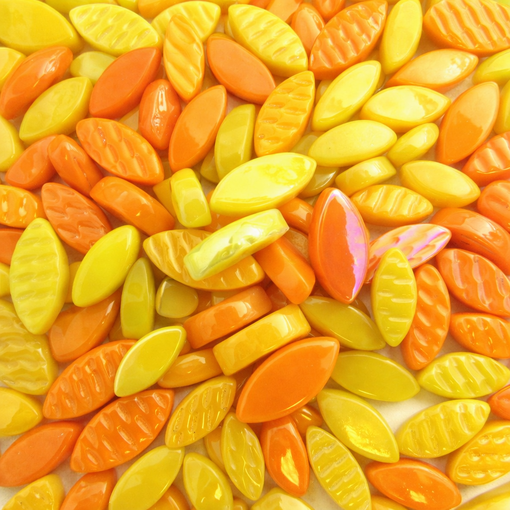 Mosaiksteinen Elipsenform Glas  Gelb Mix