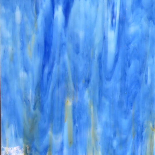 Glass Plate Sky Blue Amber Marbled