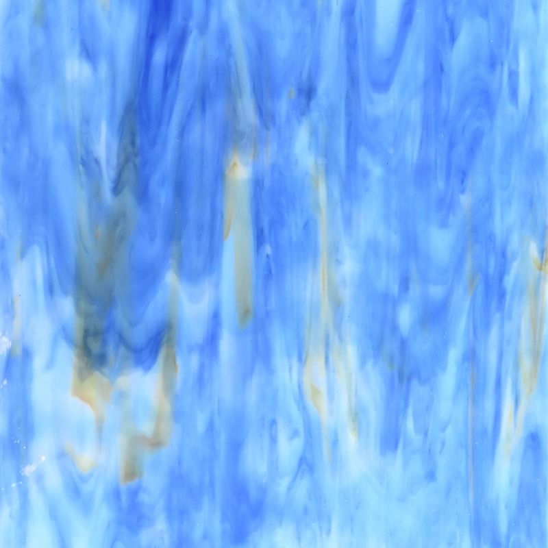 Glass Plate Sky Blue Amber Marbled