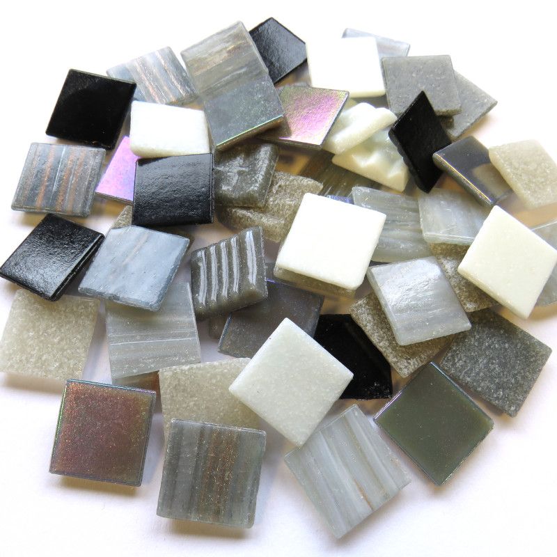 Glass Mosaic Grey Mix 20mm