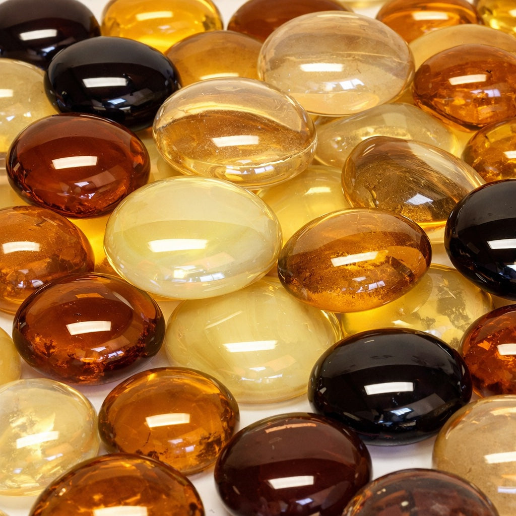 Glasdruppels  16-20mm Karamel Mix