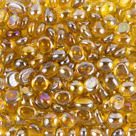 Mini Glasdruppels 9-13mm Diamantgeel