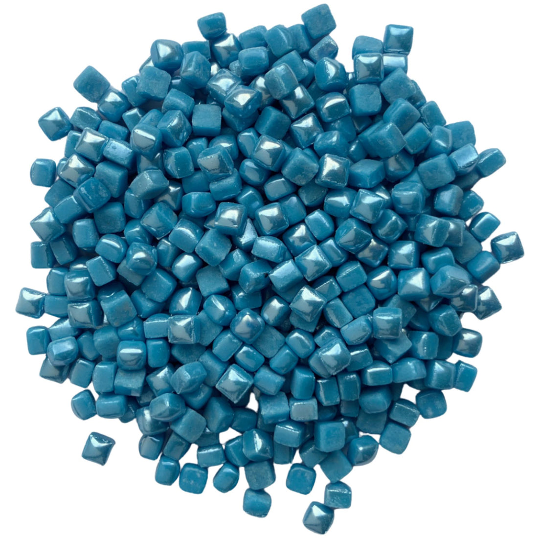 Micro Glass Cubes Iridised 4,8mm  Lake Blue