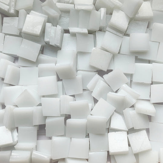 Glacier Tiffany Glass Mosaic 10mm White
