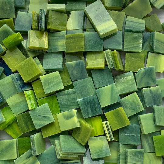 Glacier Tiffany Glass Mosaic 15mm – Moss Green