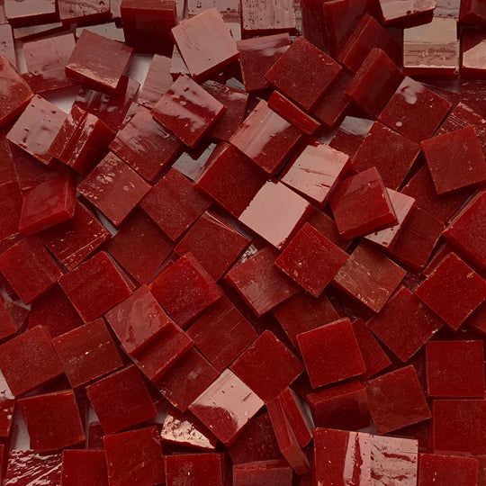 Glacier Tiffany Glass Mosaic 15mm – Coral Red