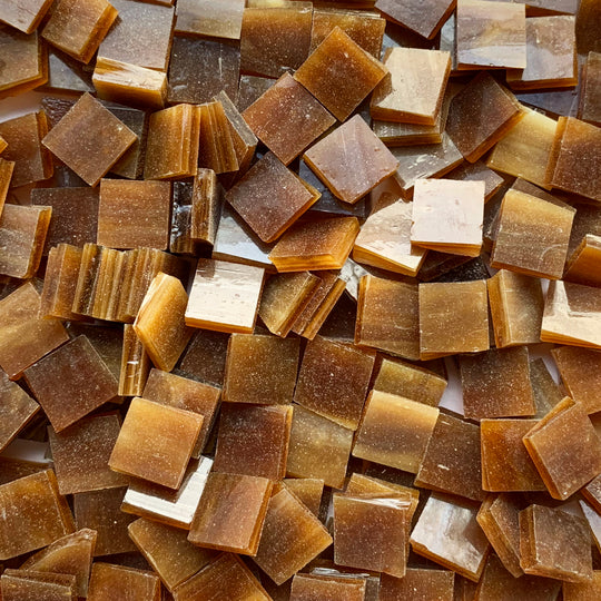 Glacier Tiffany Glass Mosaic 10mm Amber
