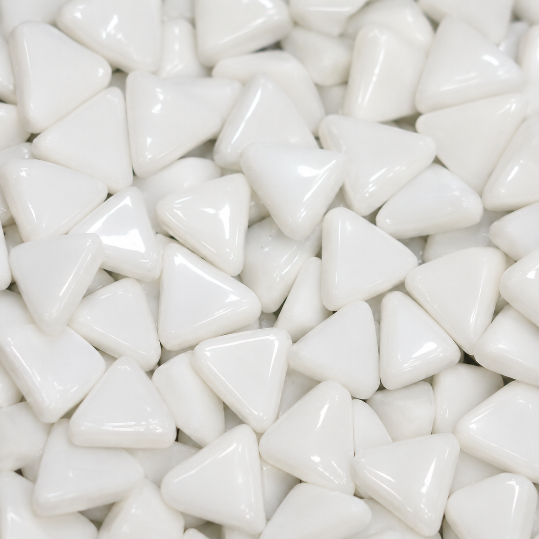 Mini Glass Mosaic Triangle Opal White