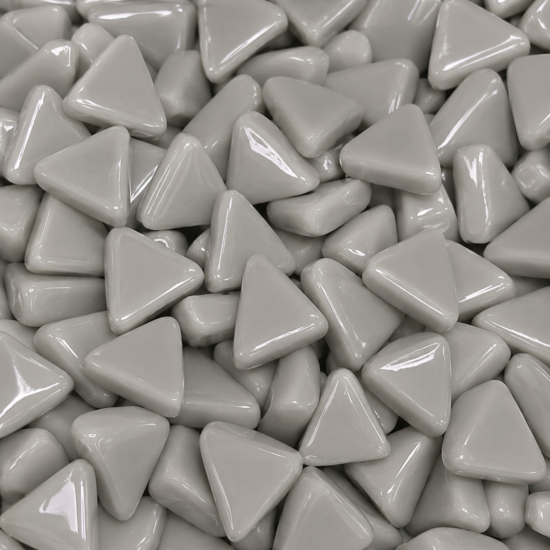 Mini Glass Mosaic Triangle Grey Mist