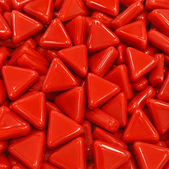 Mini Glasmosaik Dreieck Klar Rot