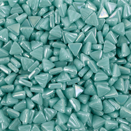 Mini Glasmosaik Dreieck Irisierend Hell Cyan
