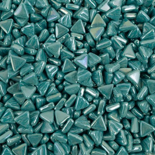 Mini Glasmosaik Dreieck Irisierend Dunkelcyan