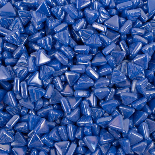 Mini Glasmosaik Dreieck Irisierend Brillantblau