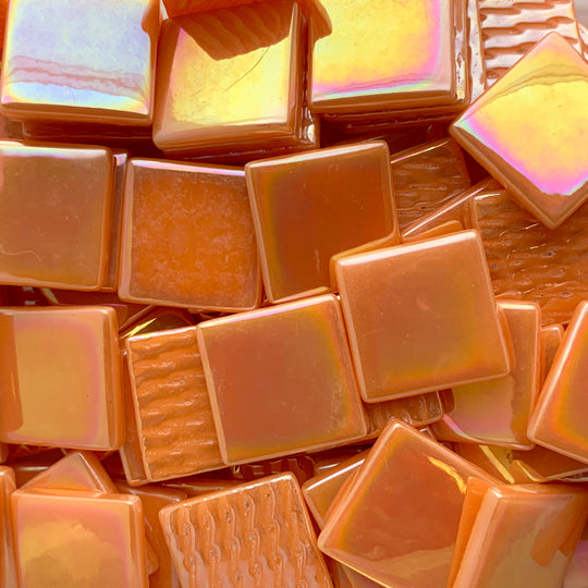 Pâte de Verre Pearlised 25mm Opal Orange