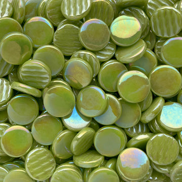 Glas-Pastillen Perle 18mm  Acid Grün 