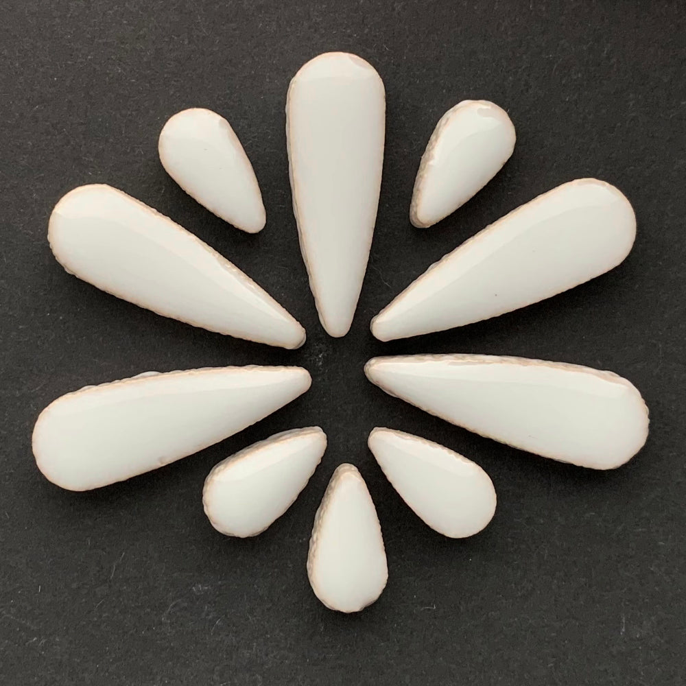 Ceramic Teardrops  White