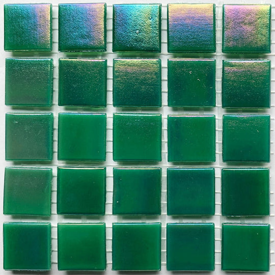 Iridescent Glass Mosaic 20mm  Jade Green