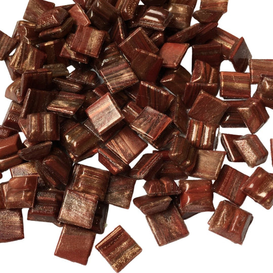 Glasmosaik Gold 10mm  Granat